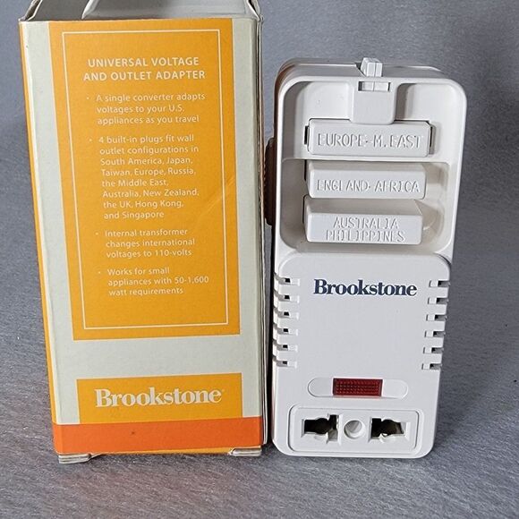 Brookstone Universal Voltage and Outlet Adapter Travel Companion Europe - Picture 7 of 10